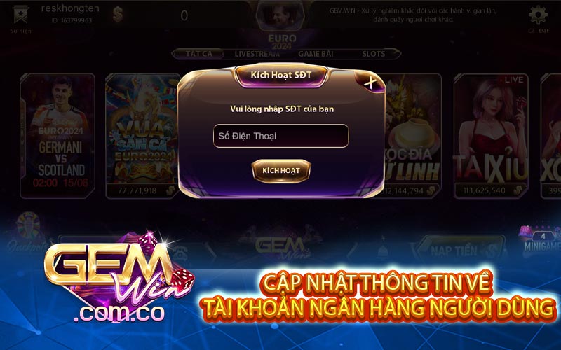 cap nhat thong tin ve tai khoan ngan hang nguoi dung