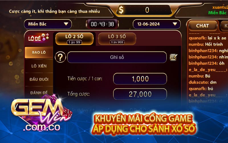 khuyen mai cong game ap dung cho sanh xo so