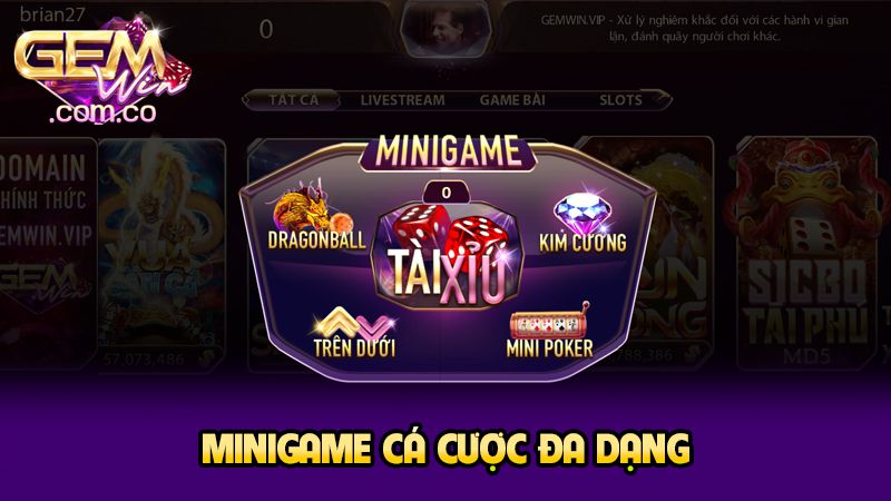 Gemwin – Cổng Game Bài Đại Uy Tín Toàn Cầu Mới Nhất 2025 2 Minigame cá cược đa dạng